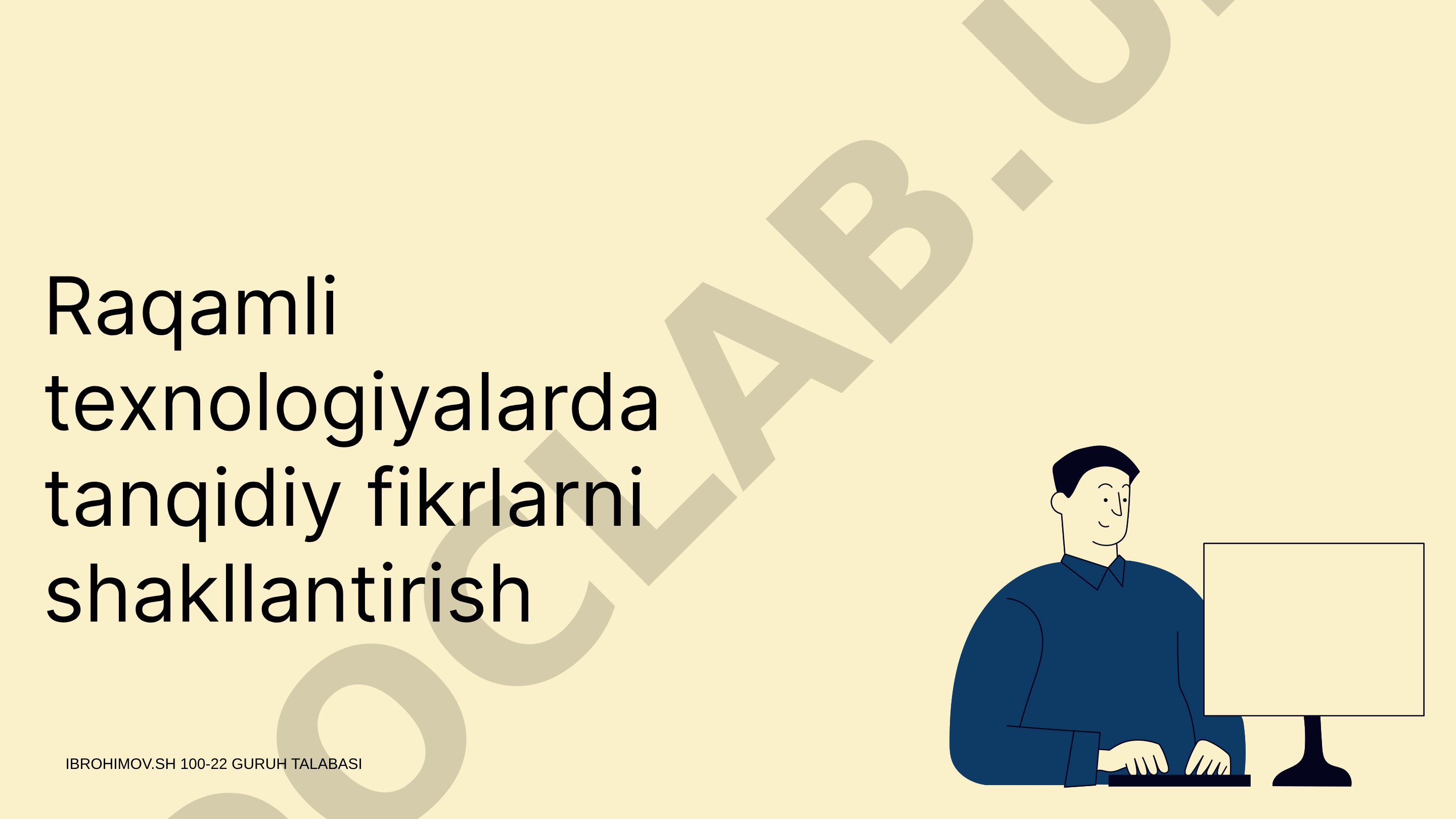 Raqamli texnologiyalarda tanqidiy fikrlarni shakllantirish