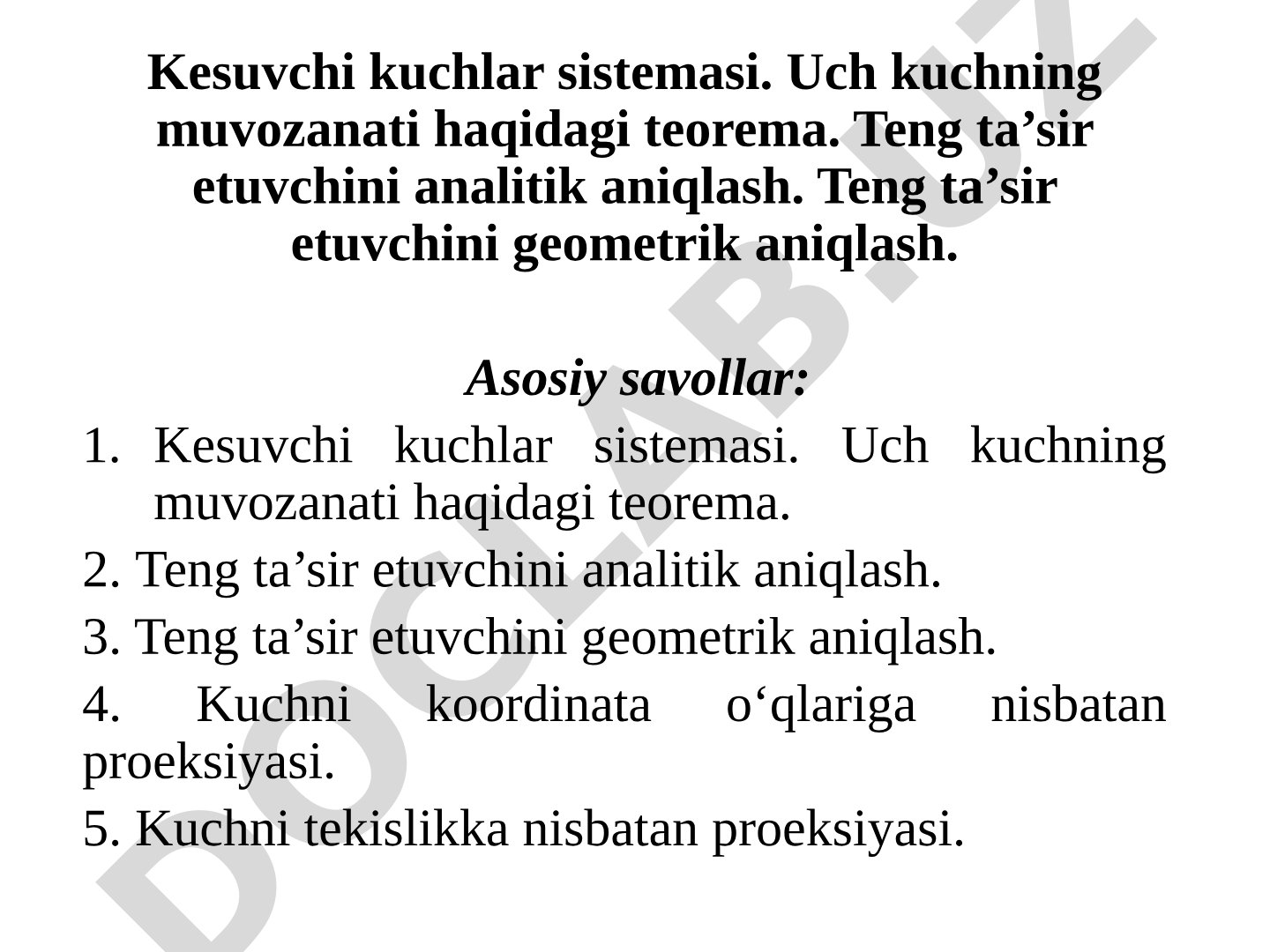 Kesuvchi kuchlar sistemasi
