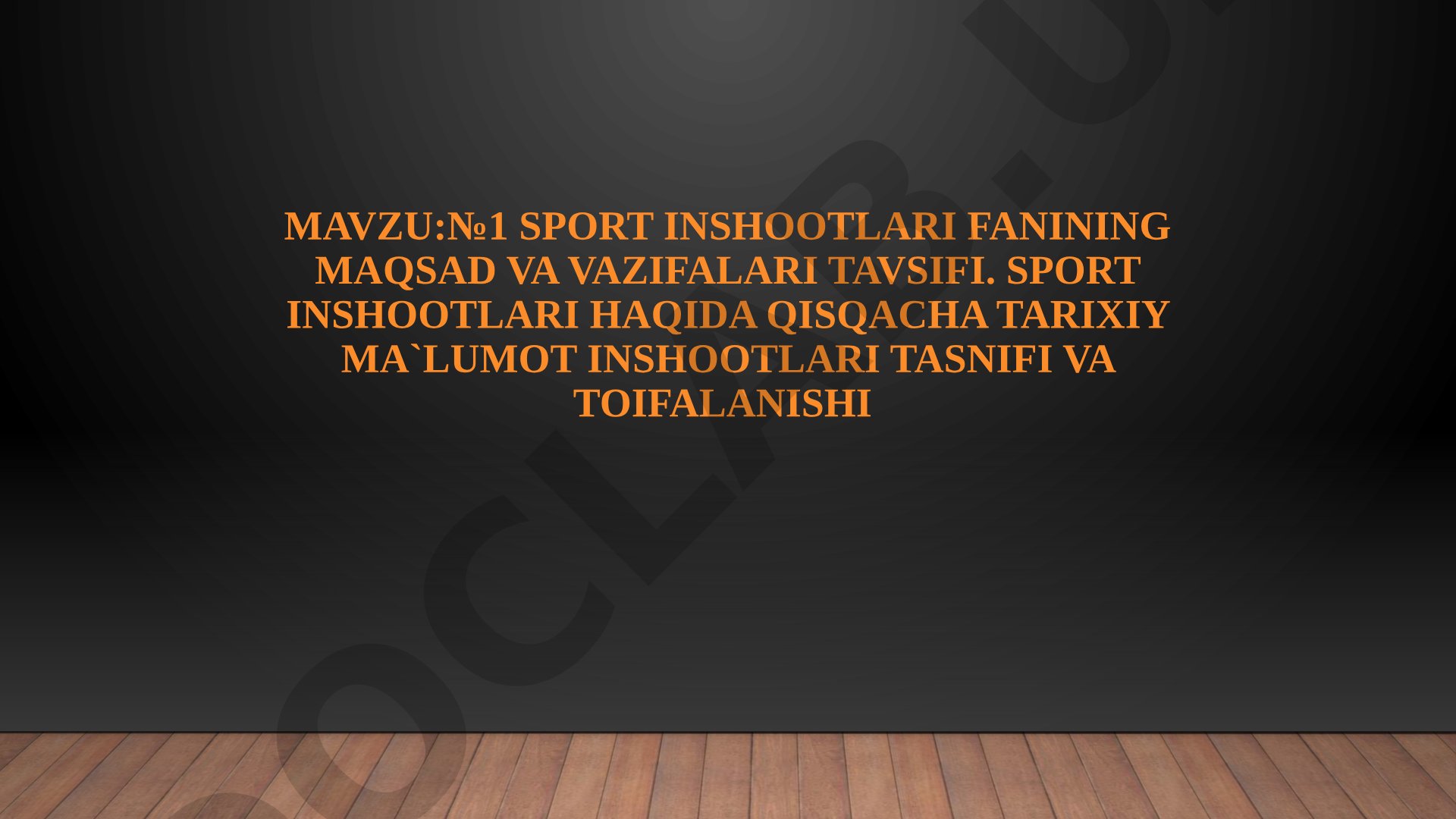 Sport inshootlari fanining maqsadi, vazifalari, tarixi va tasnifi