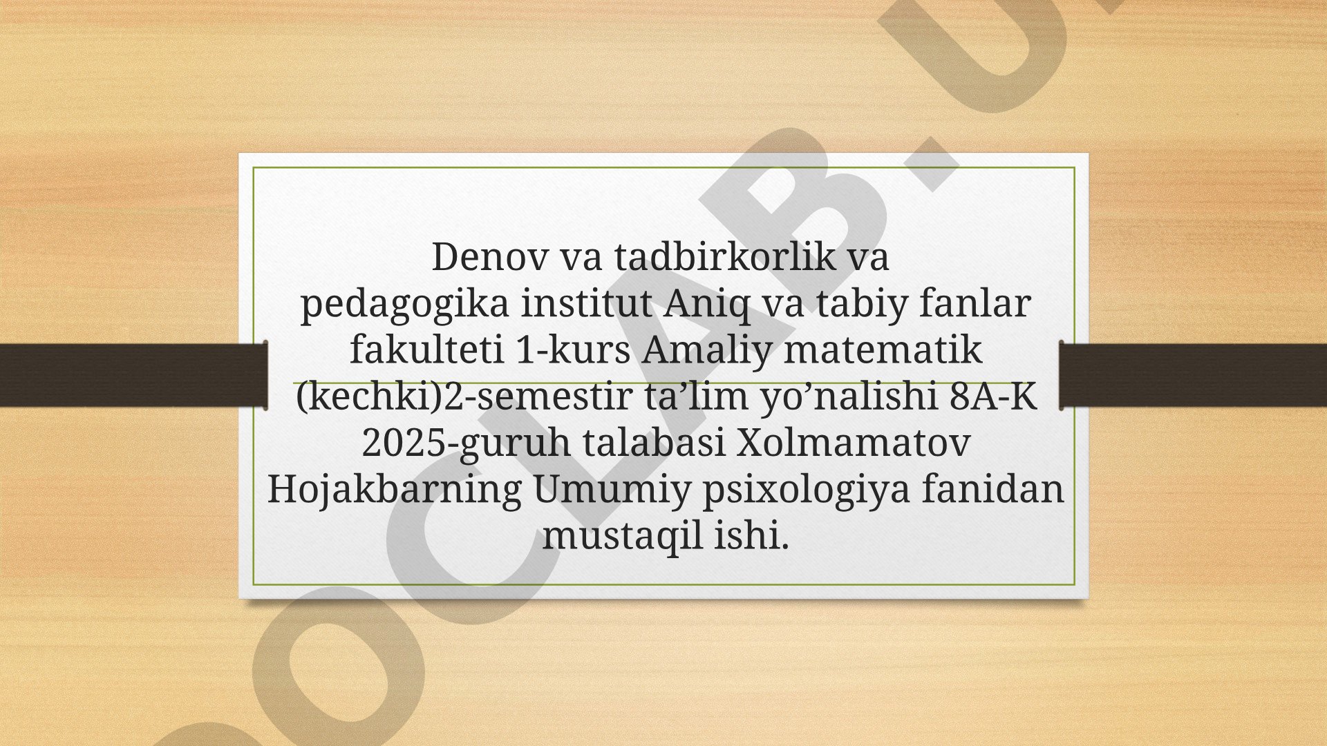 Ontogenezning Ilk boaqichlarida Insonning Psixik Rivojlanishiga xos xususiyatlar