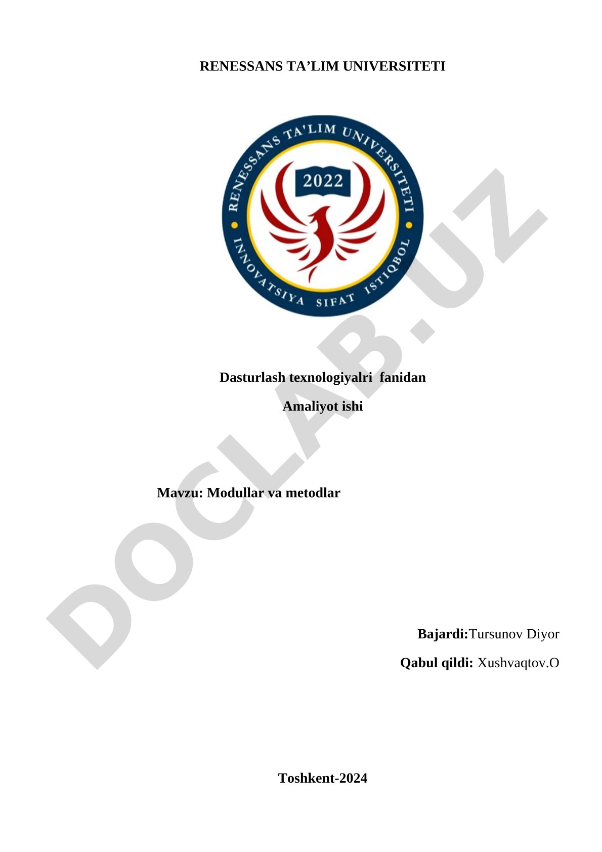 Dasturlashda modullar va metodlar tushunchalari, ularning afzalliklari va import qilish