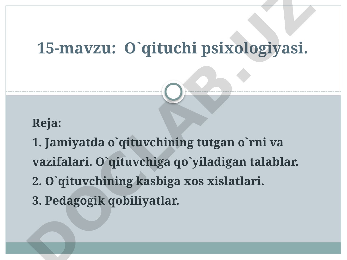 O'qituvchi psixologiyasi