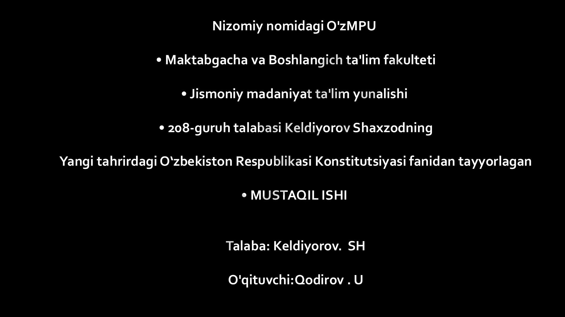 Oila institutining konstitutsiyaviy asoslarini rivojlantirish masalalari