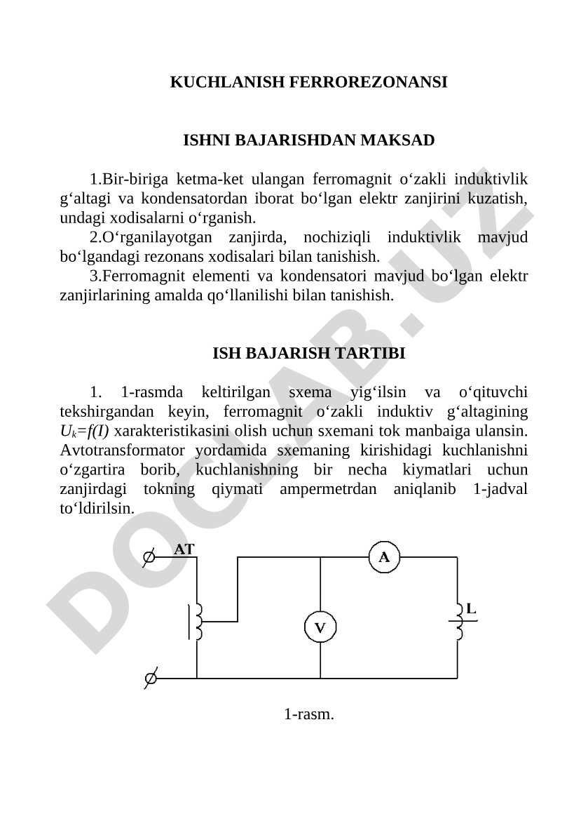 Kuchlanish ferrorezonansi