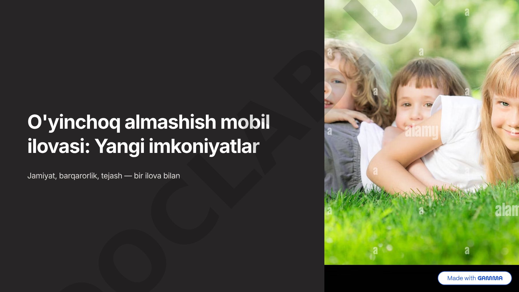 O'yinchoq almashish mobil ilovasi