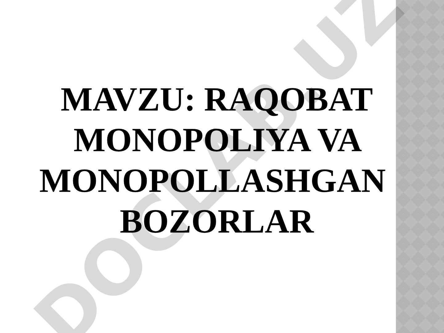 Raqobat monopoliya va monopollashgan bozorlar