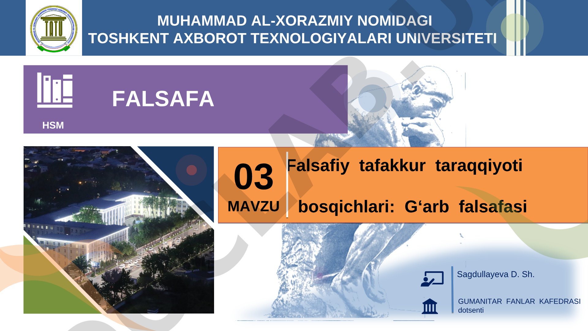 Falsafiy tafakkur taraqqiyoti bosqichlari: G‘arb falsafasi