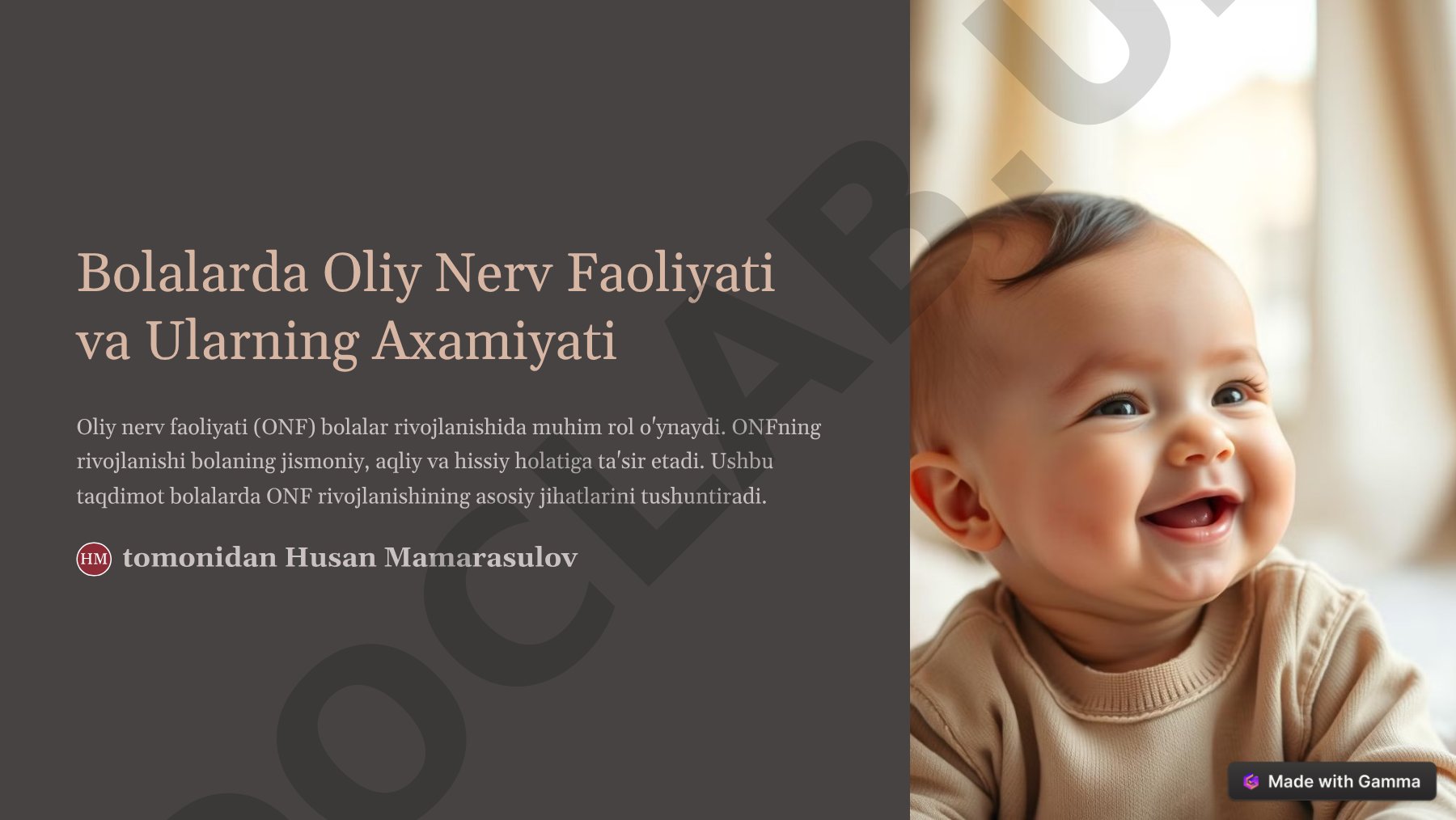 Bolalarda Oliy Nerv Faoliyati va Ularning Ahamiyati