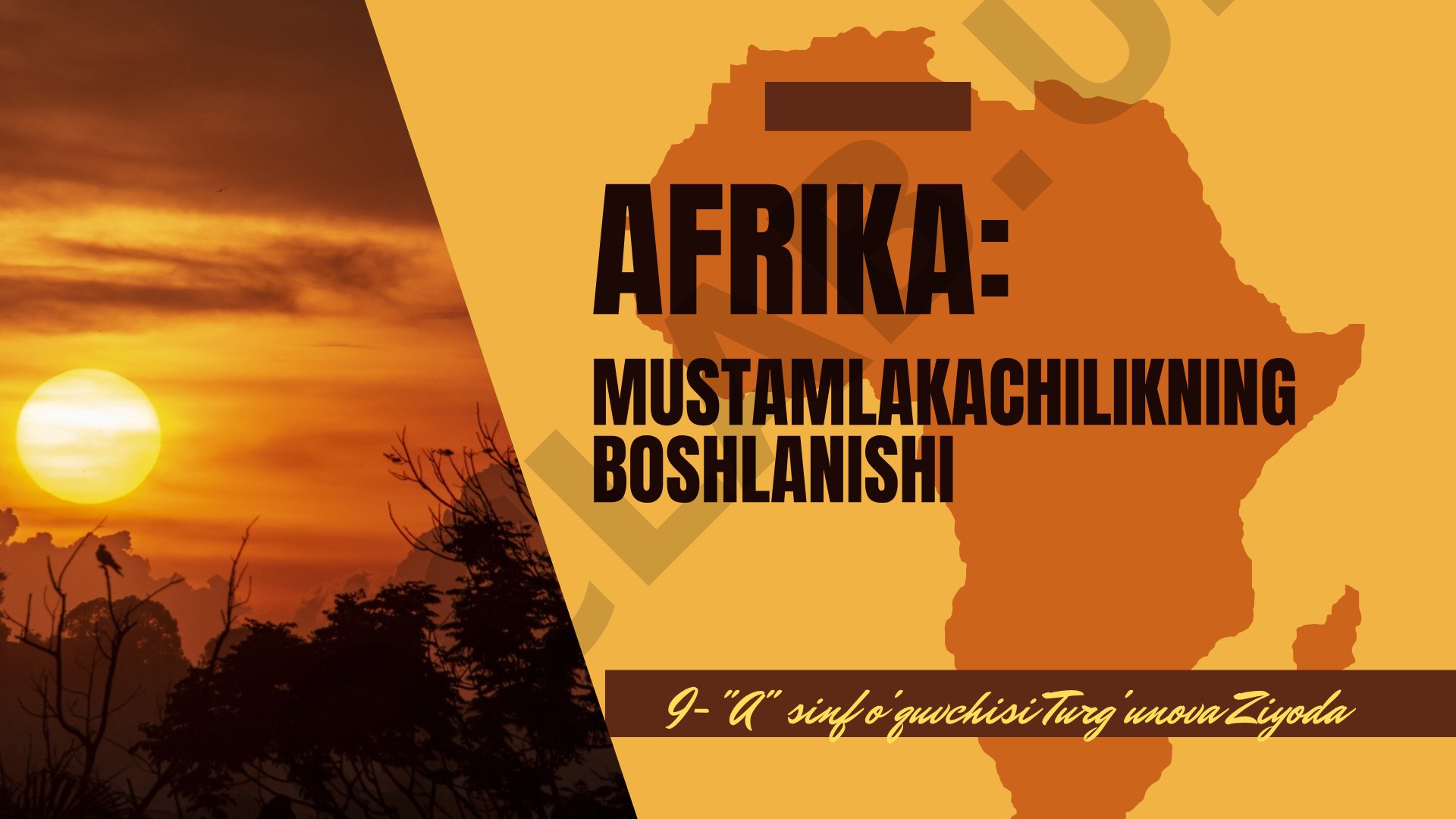 Afrika mintaqalarida mustamlakachilikning boshlanishi