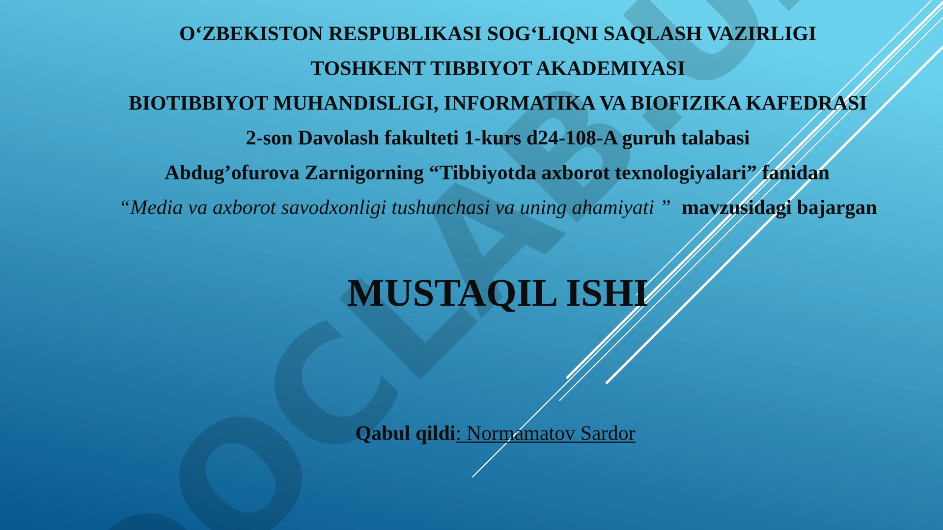 Media va axborot savodxonligi tushunchasi va uning ahamiyati