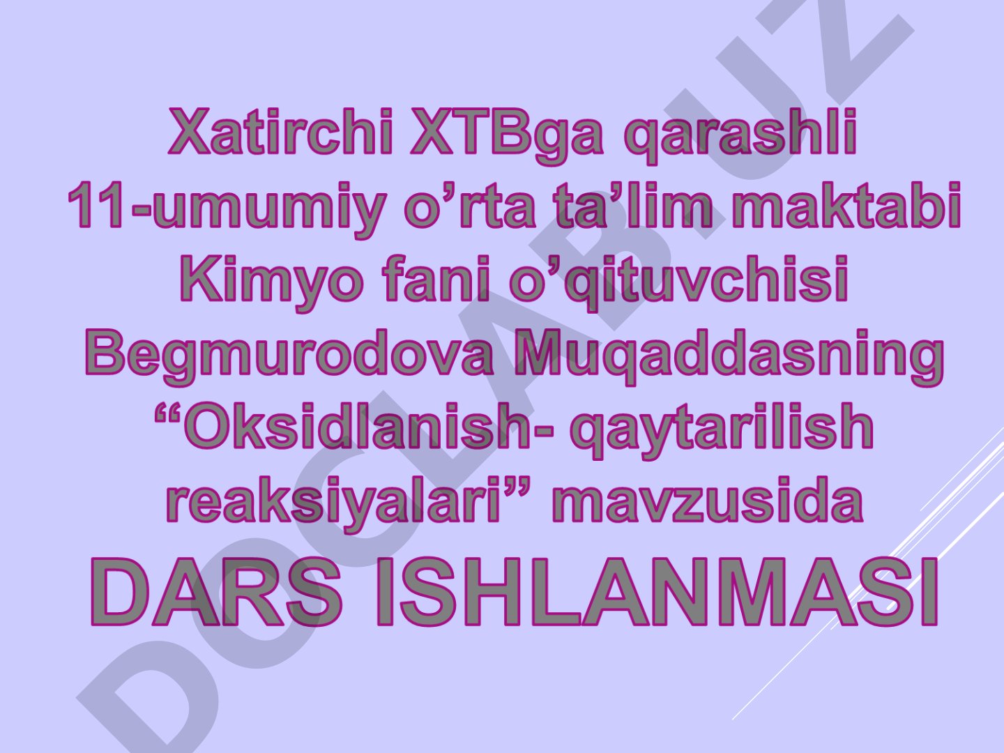 Oksidlanish-qaytarilish reaksiyalari