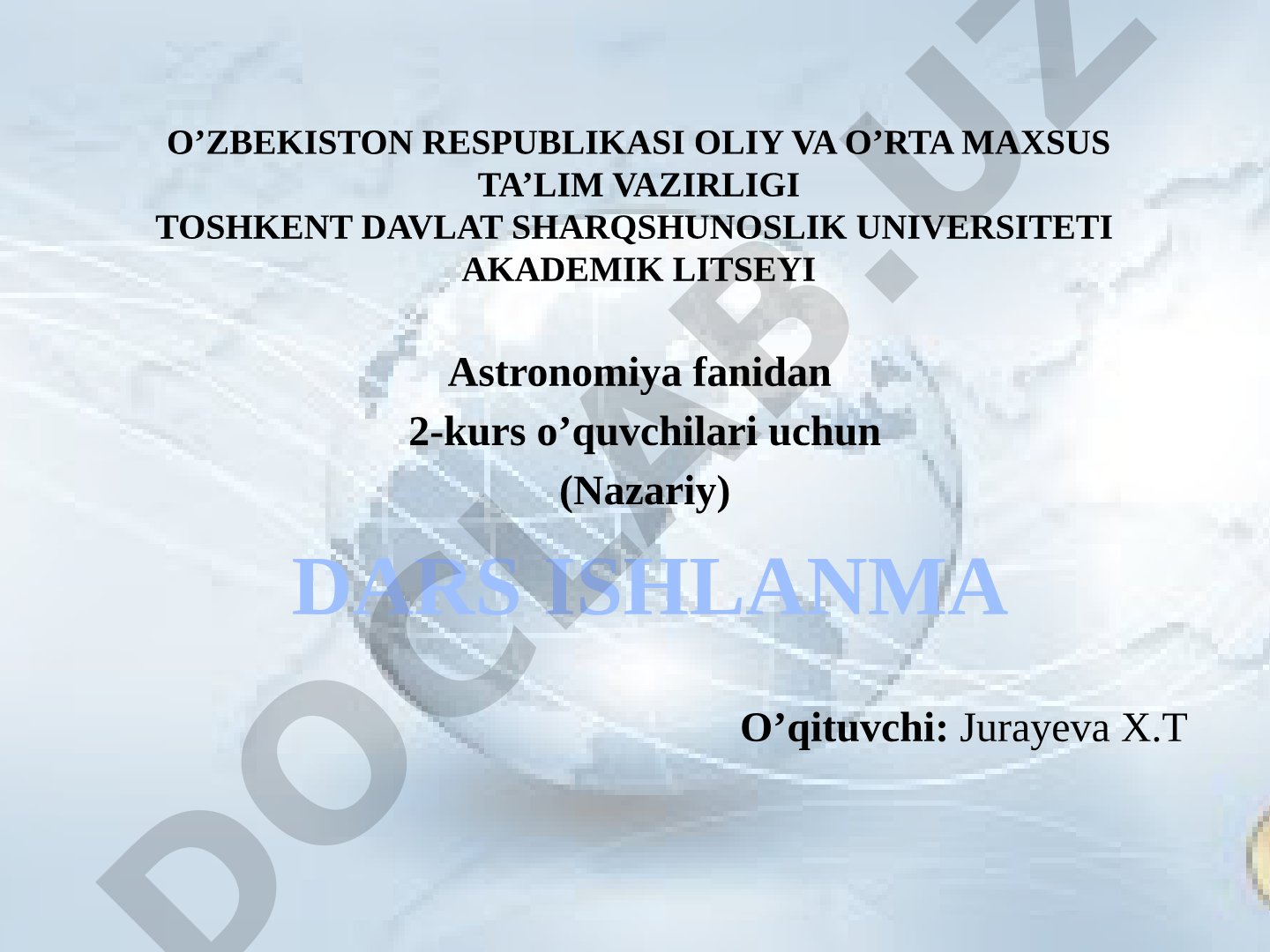Quyosh sistemasining tuzilishi