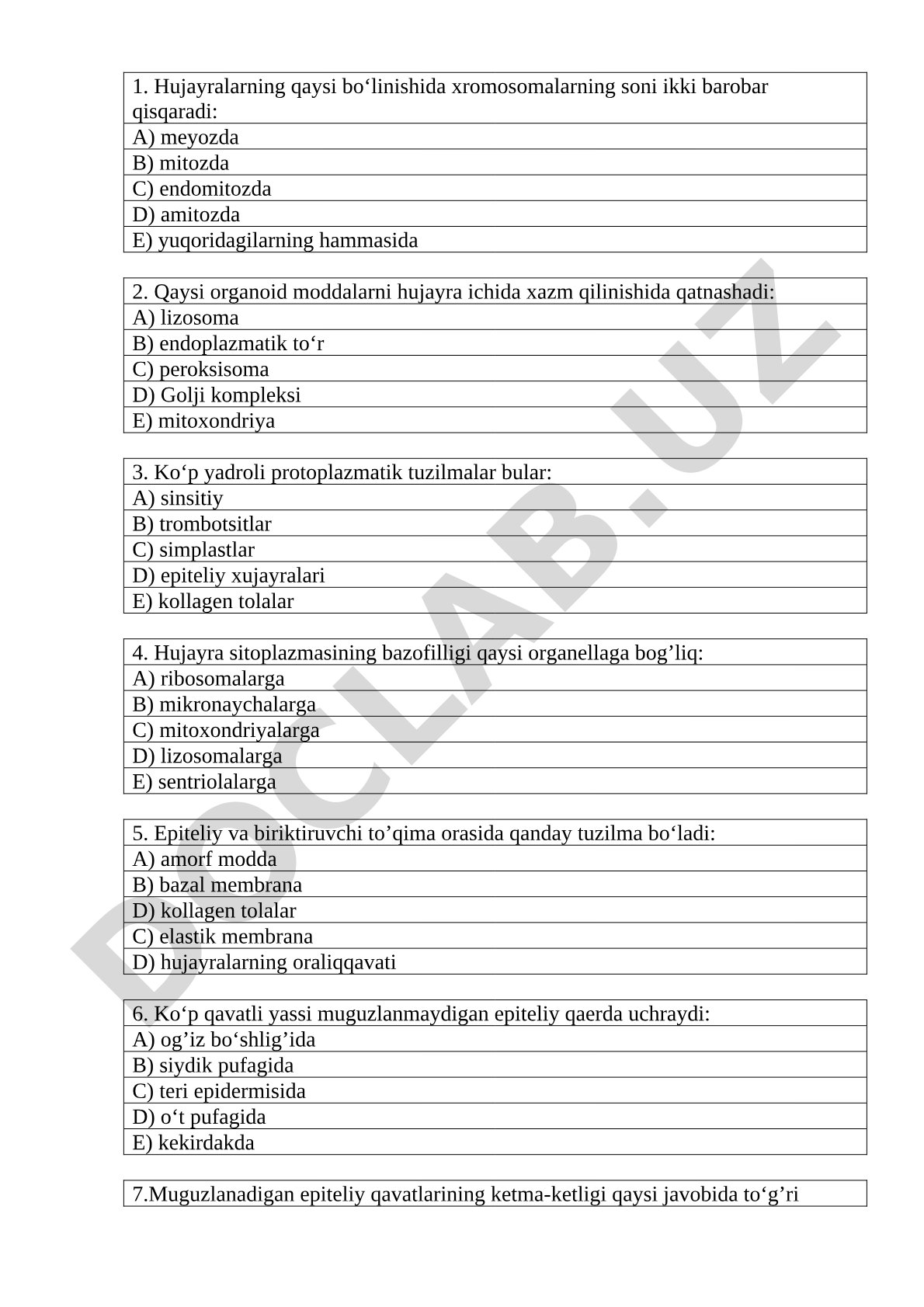 Hujayra organoidlari va epiteliy to'qimalari testlari