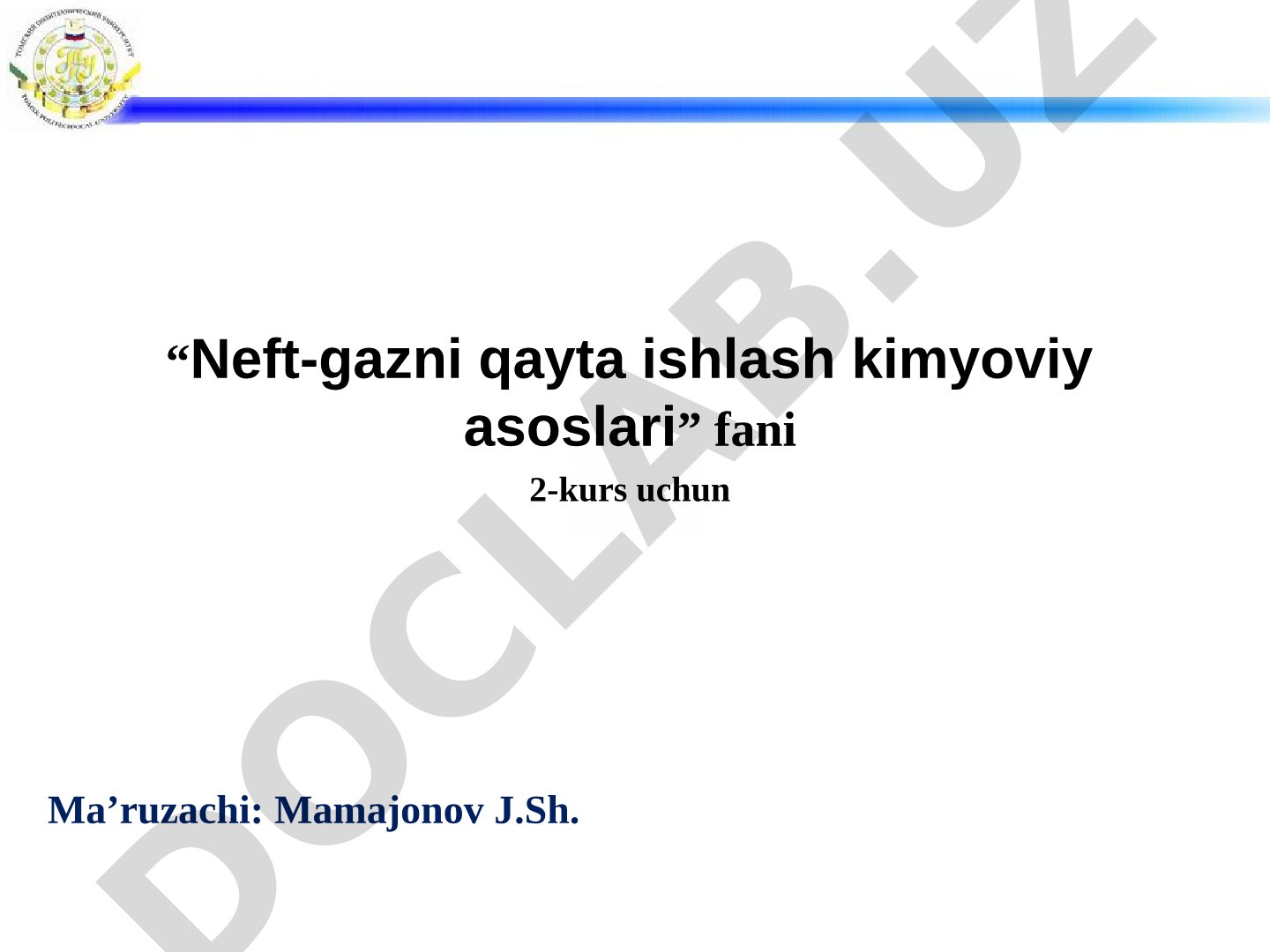 Tabiiy yonuvchi gazlar va ularni qayta ishlash