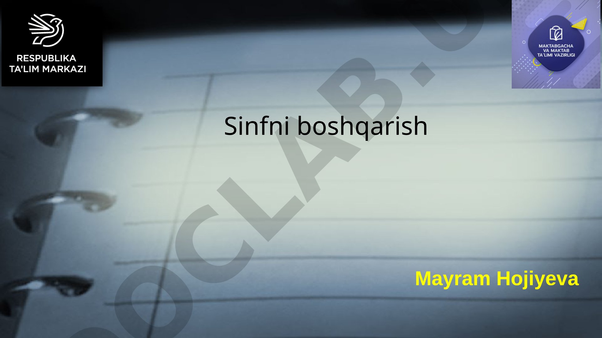 Sinfni boshqarish