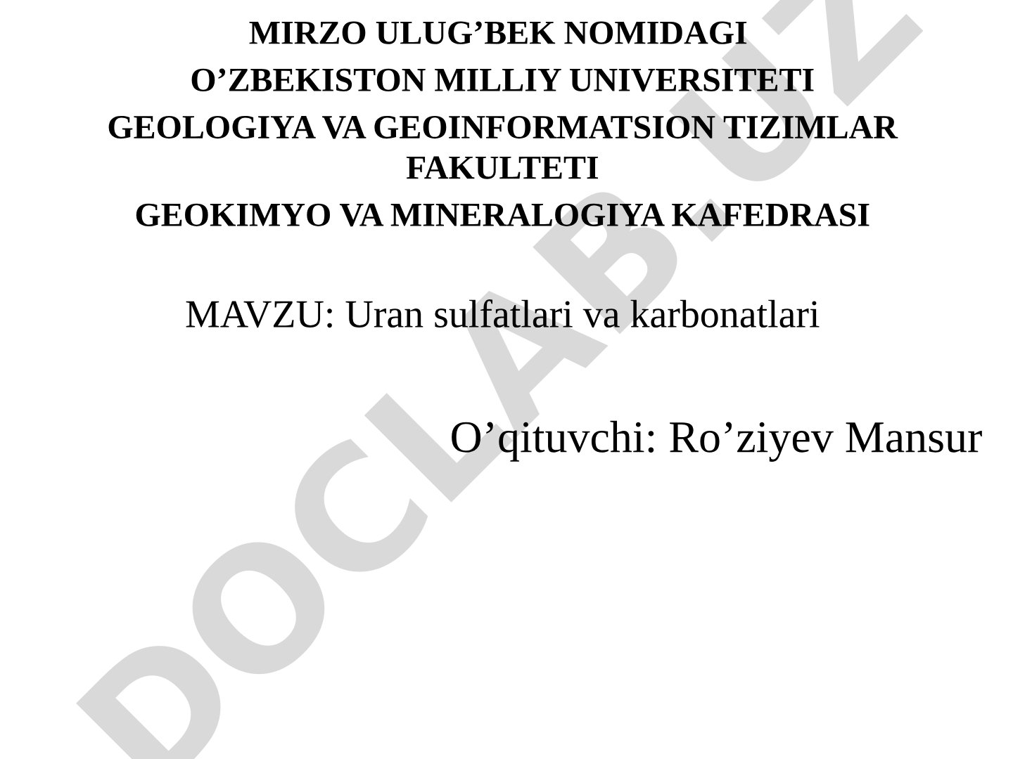Uran sulfatlari va karbonatlari