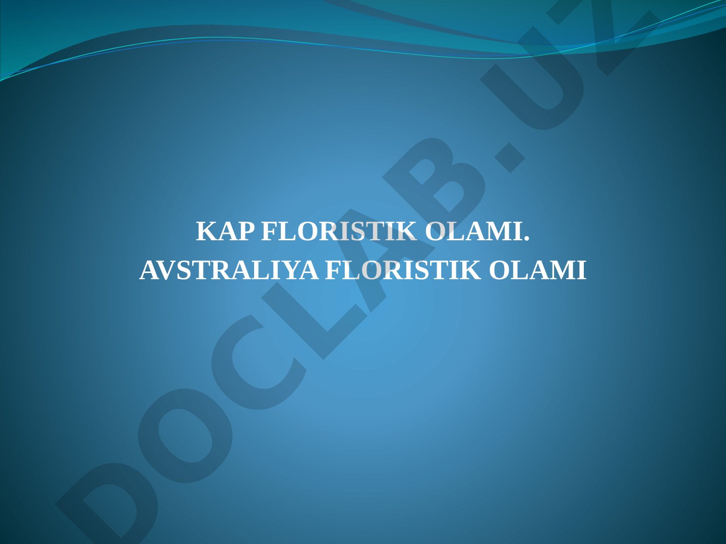 Kap floristik olami