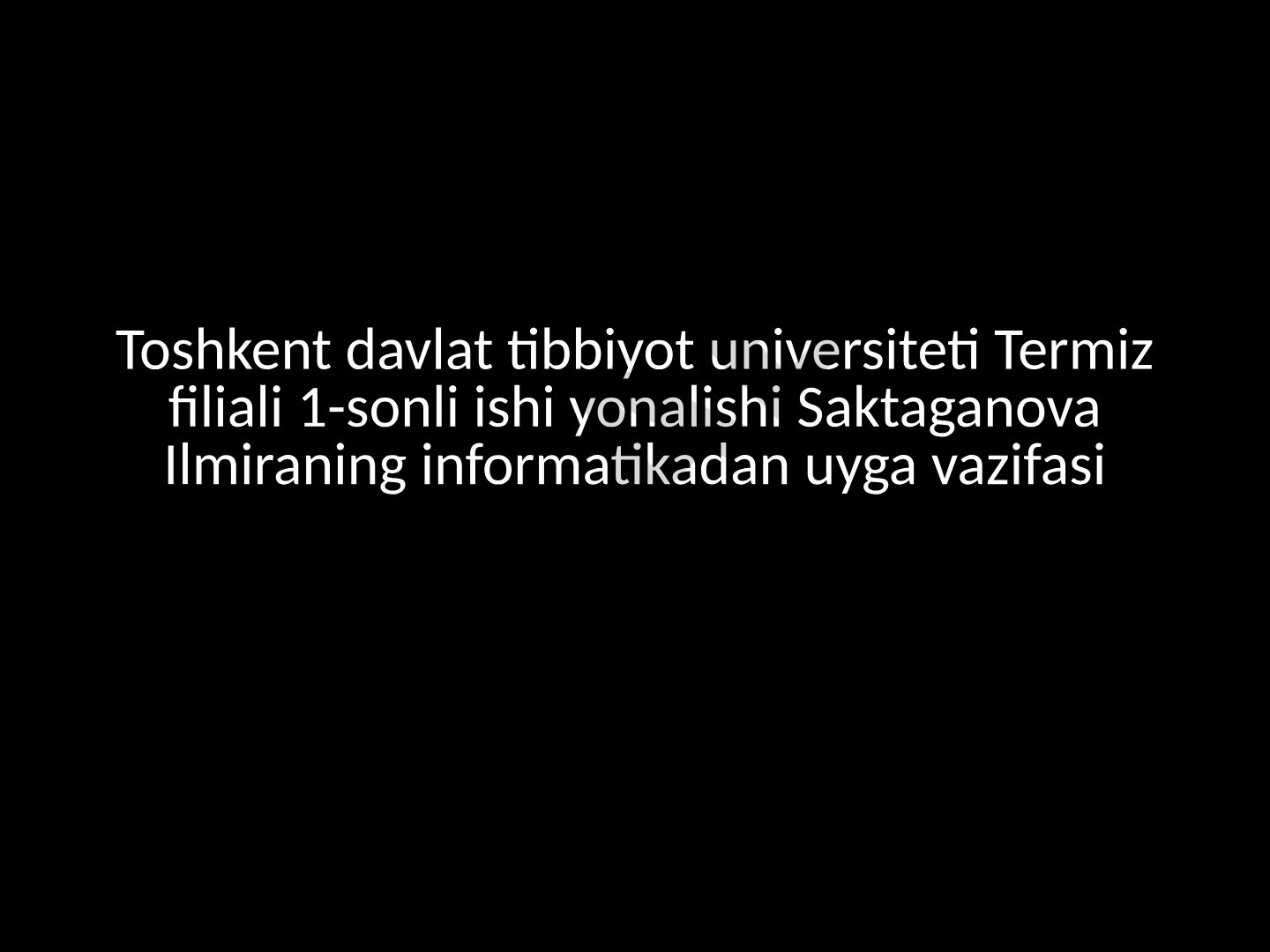 Informatikadan uyga vazifasi
