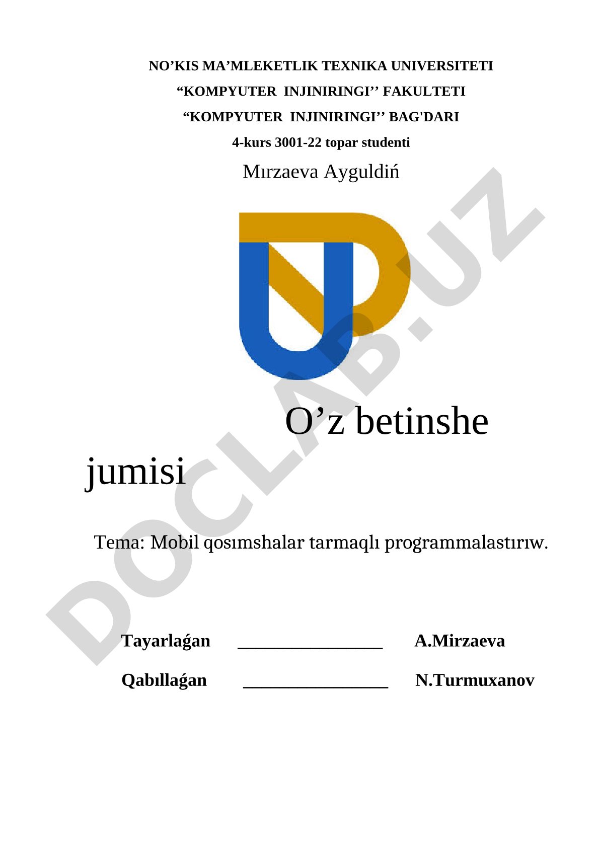 Mobil qosımshalar tarmaqlı programmalastırıw