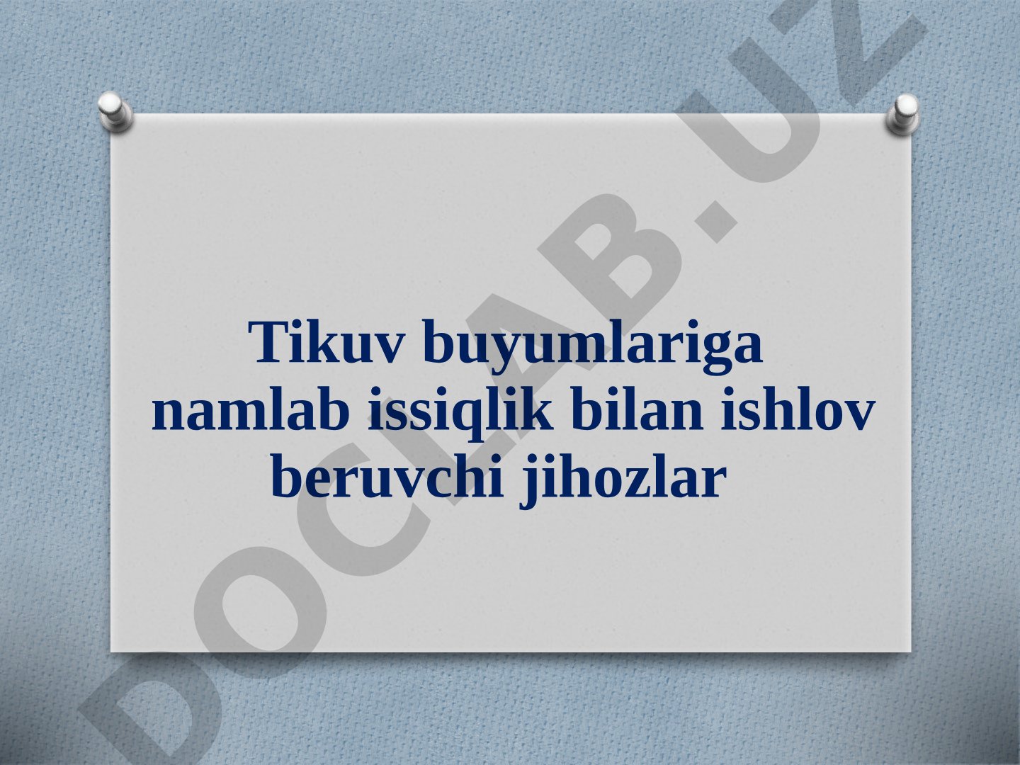 Tikuv buyumlariga namlab issiqlik bilan ishlov beruvchi jihozlar