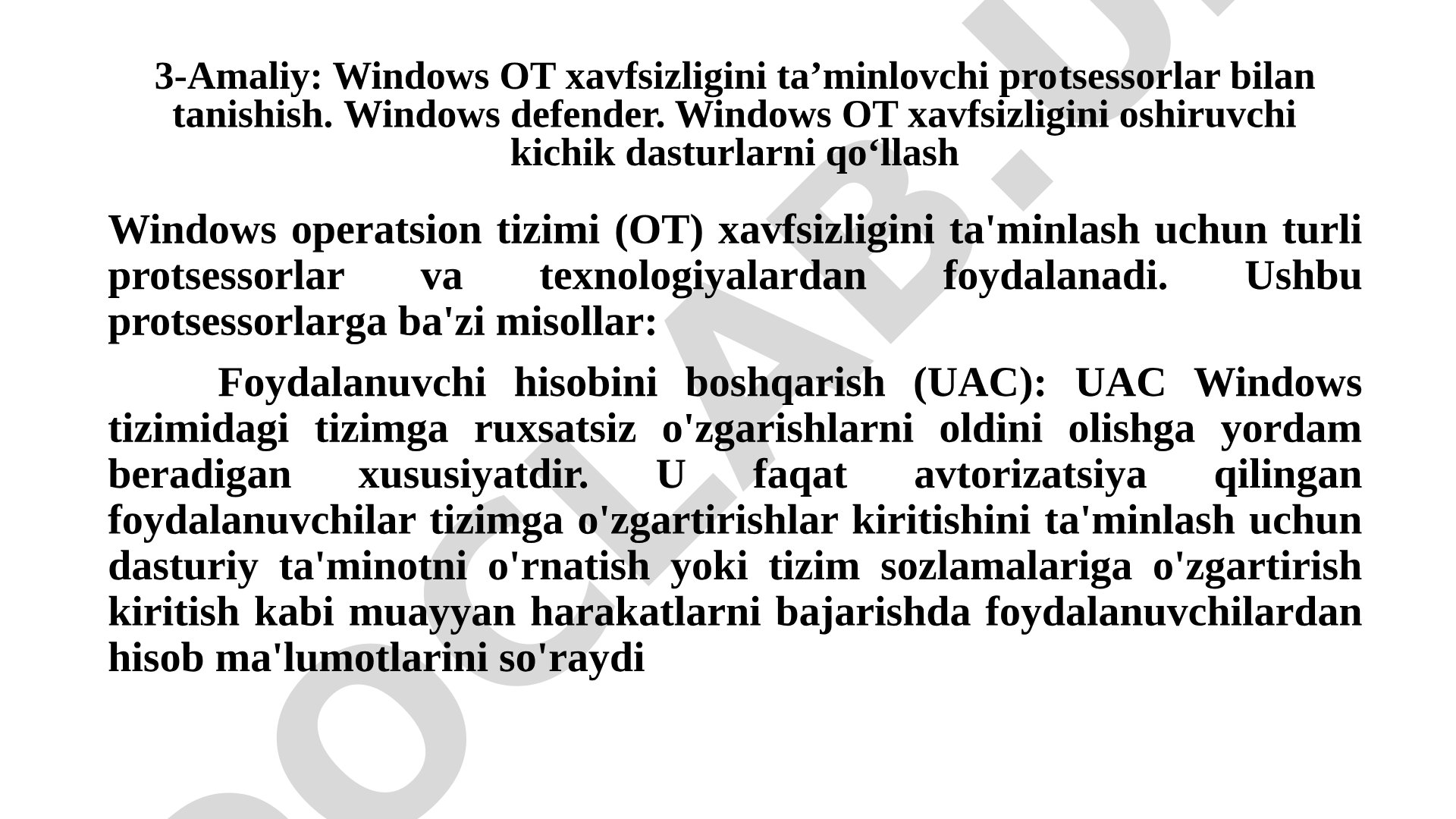 Windows OT xavfsizligini ta'minlovchi protsessorlar bilan tanishish