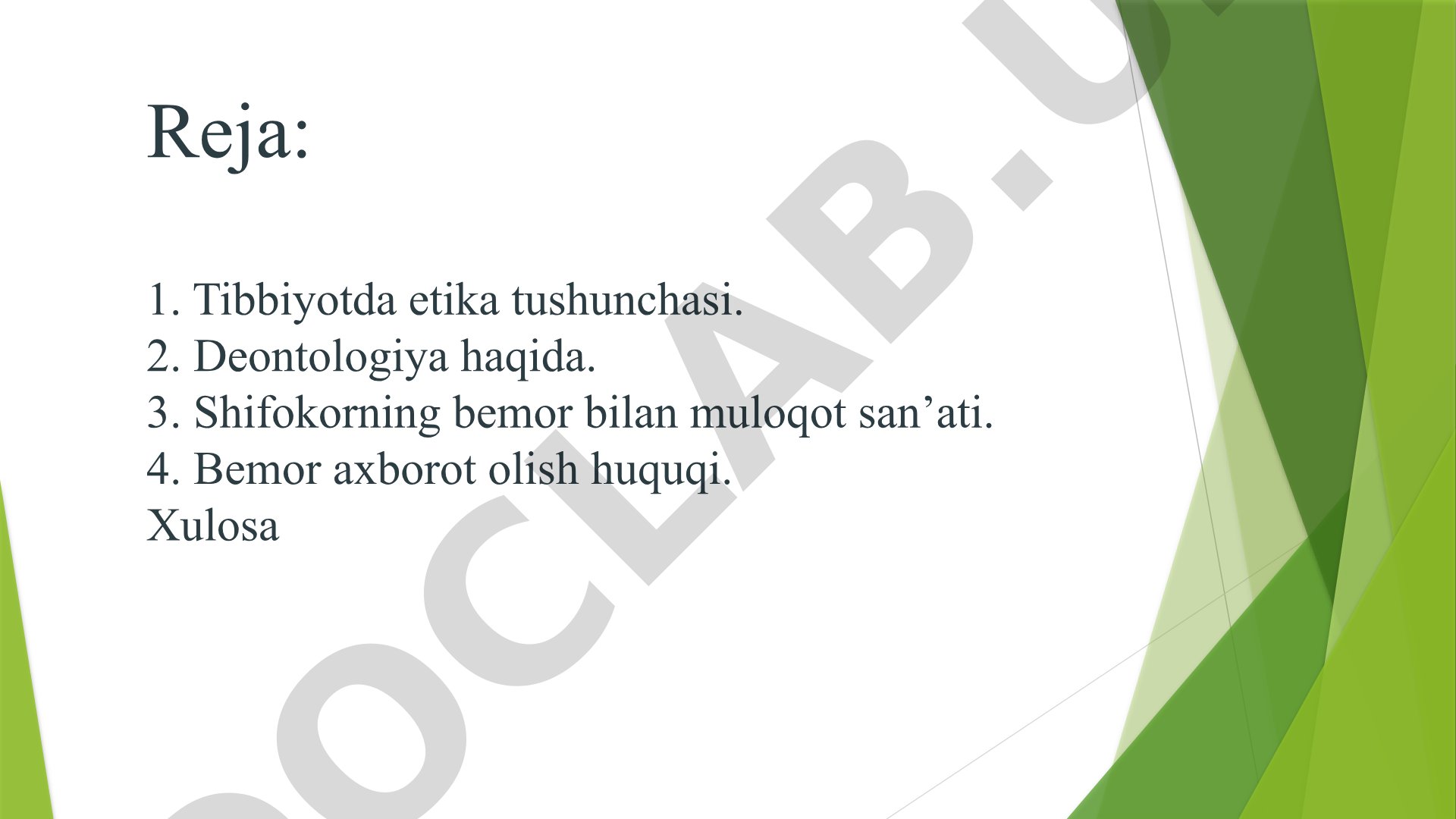 Bemorlarning ma’lumot olish masalasining etik huquqiy jihatlari