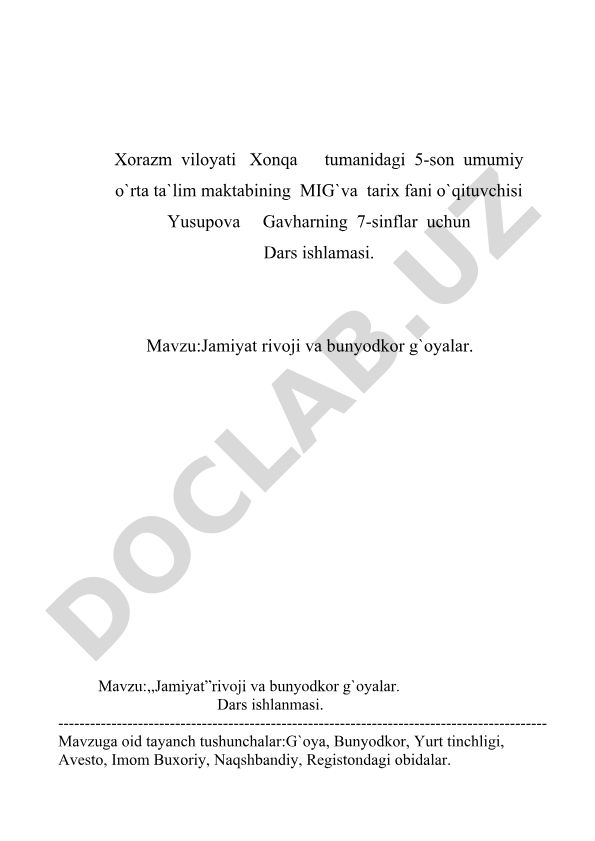 Jamiyat rivoji va bunyodkor g'oyalar