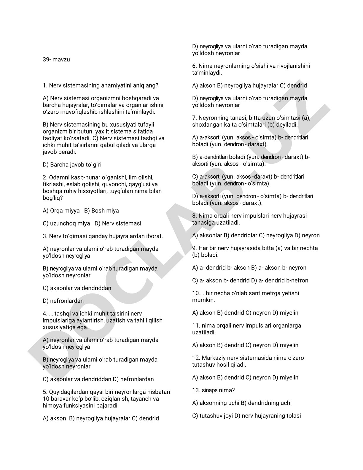 Nerv sistemasi