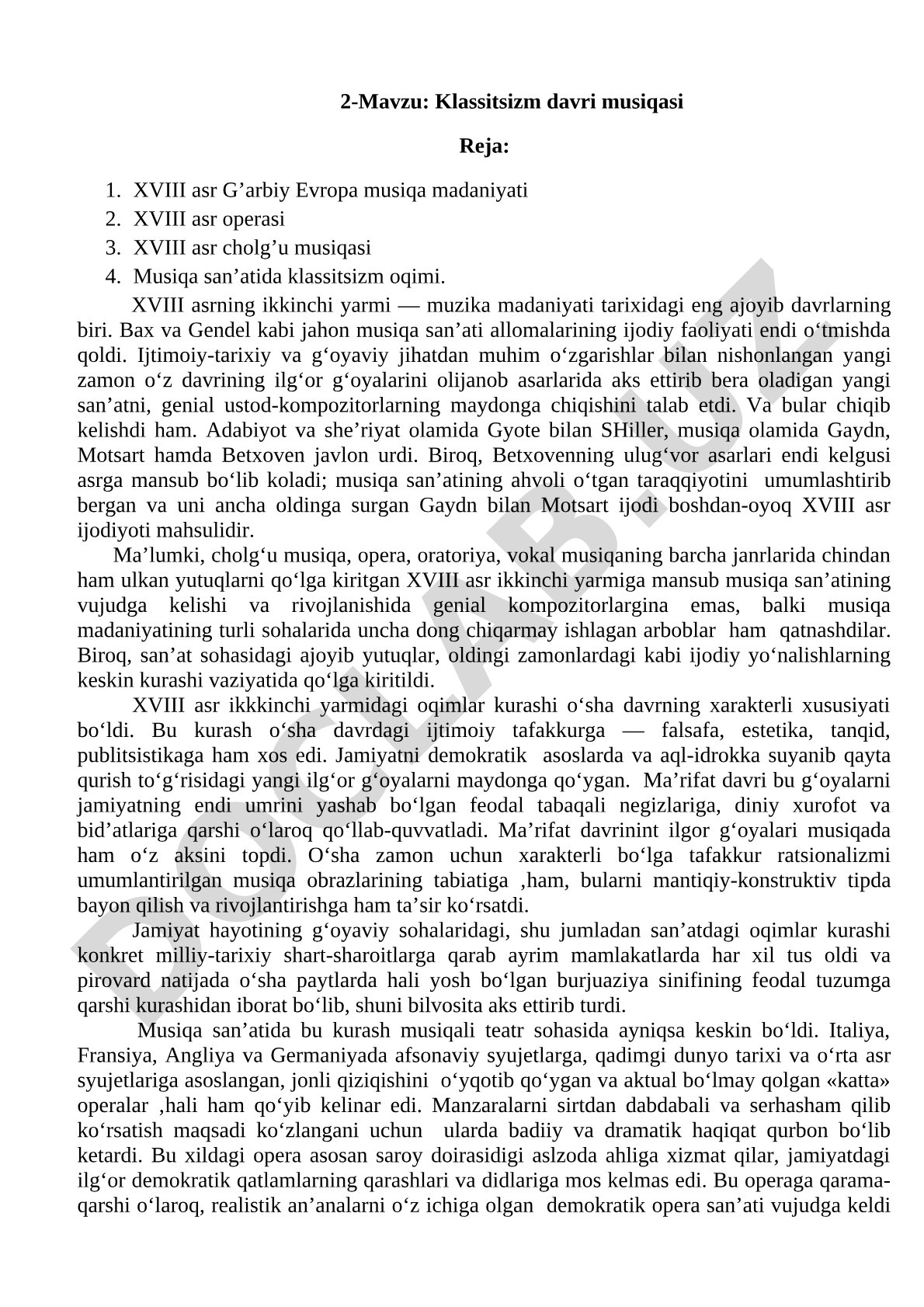 Klassitsizm davri musiqasi