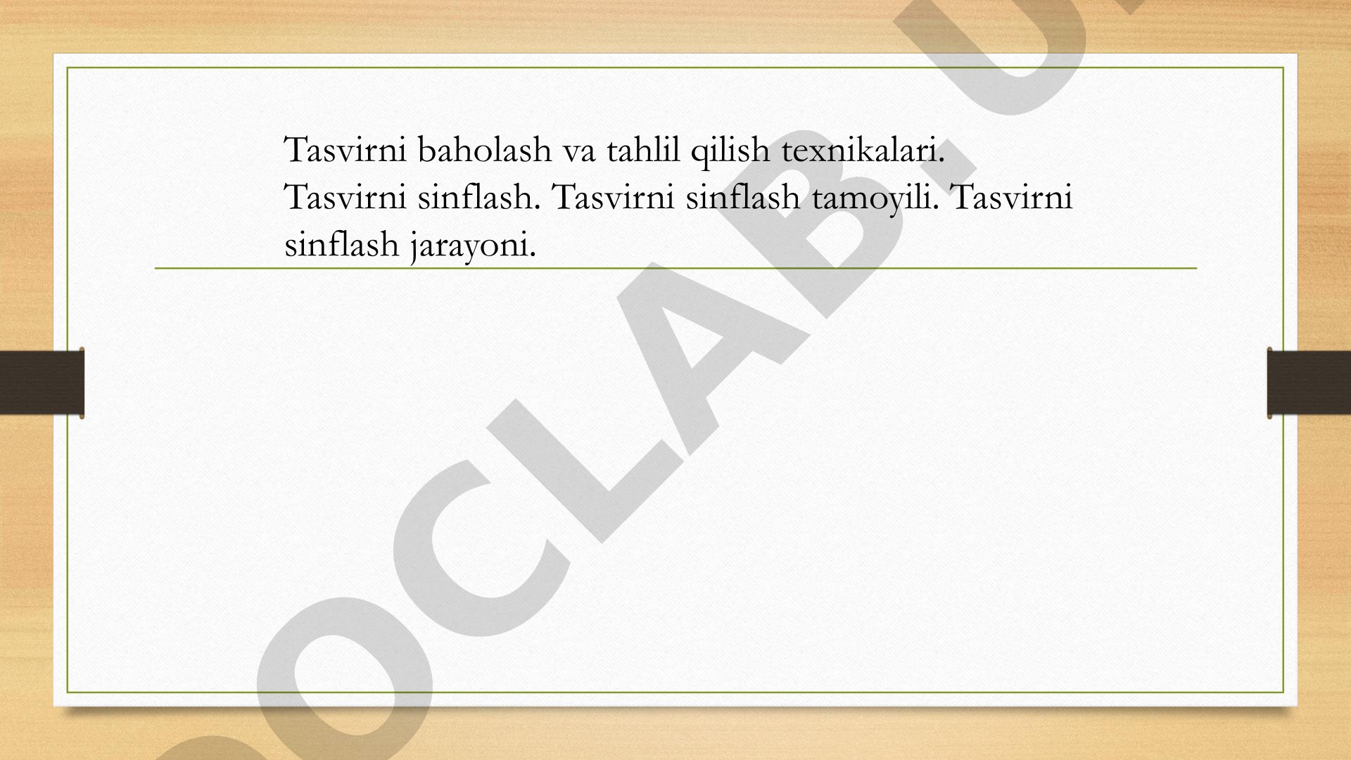 Tasvirni baholash va tahlil qilish texnikalari