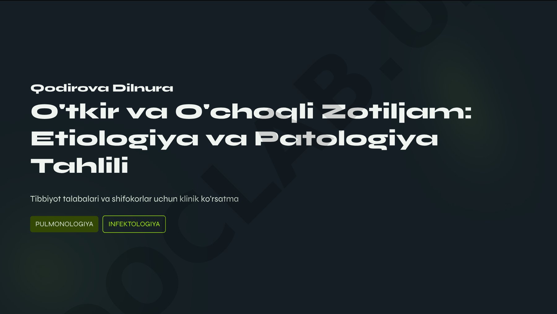 O'tkir va O'choqli Zotiljam: Etiologiya va Patologiya Tahlili