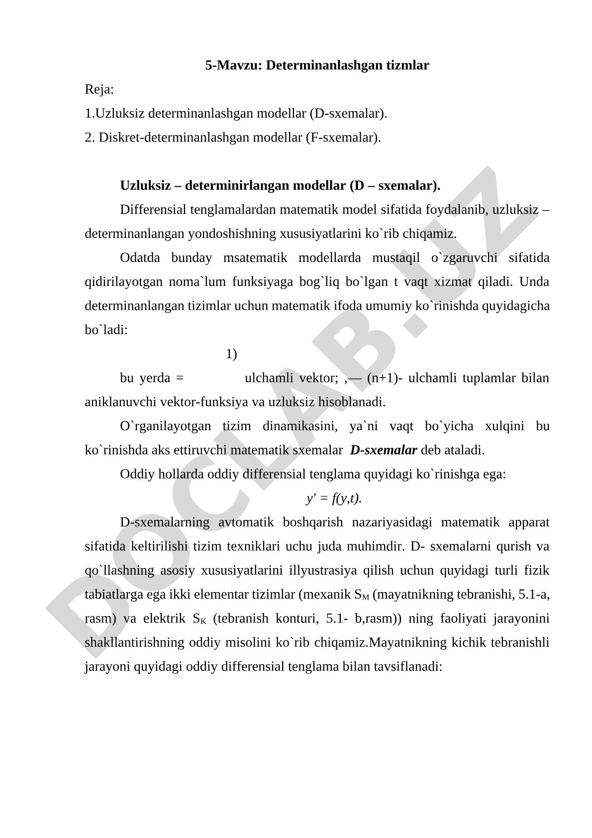Determinangan tizmlar