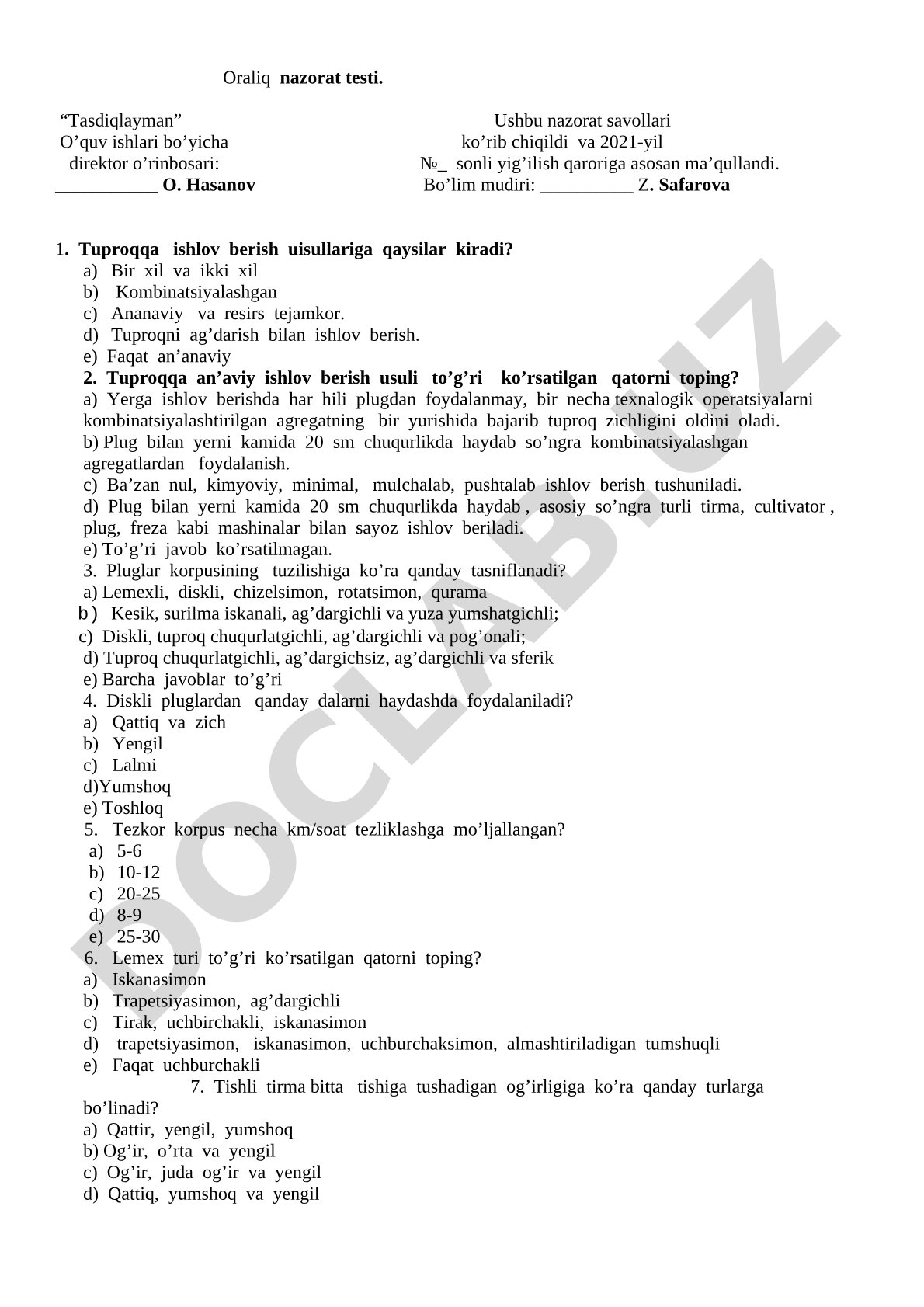 Tuproqqa ishlov berish usullari
