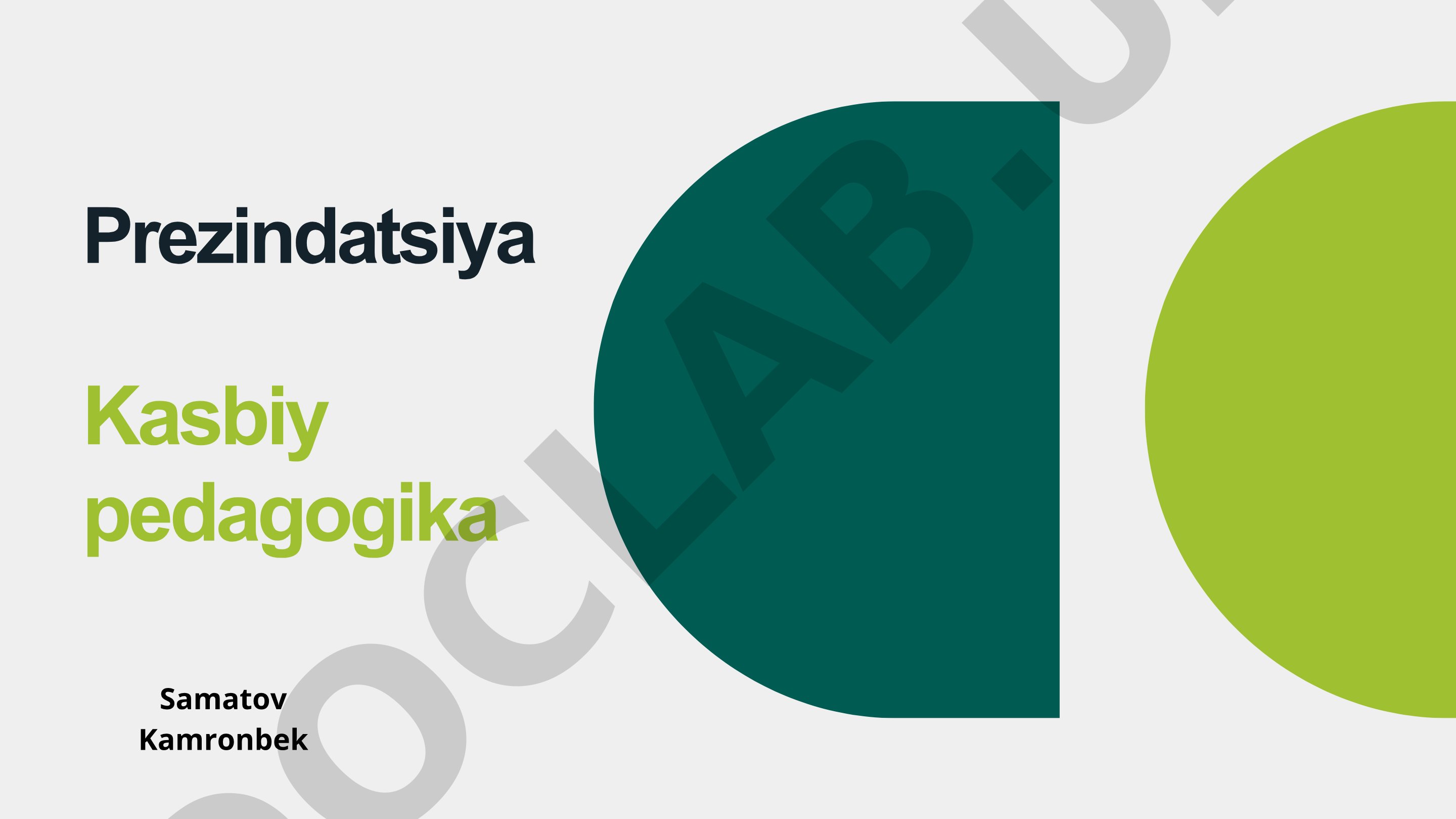 Kasbiy pedagogika fani, uning maqsadi, vazifalari va asosiy tushunchalari haqida