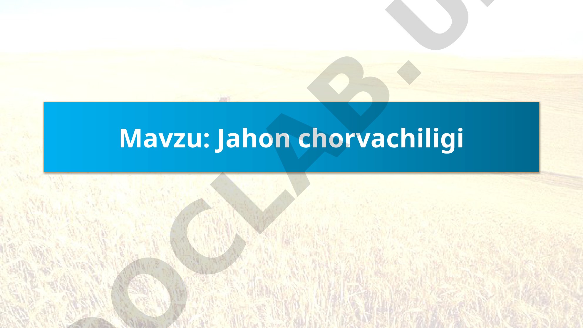 Jahon chorvachiligi