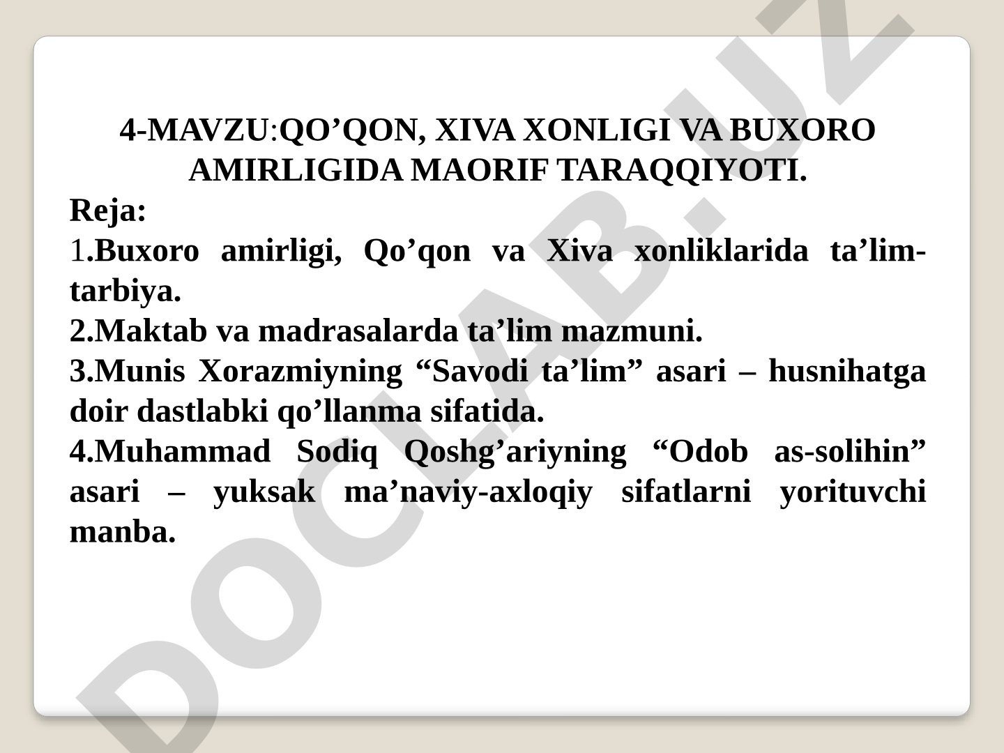 Qo'qon, Xiva xonligi va Buxoro amirligida maorif taraqqiyoti