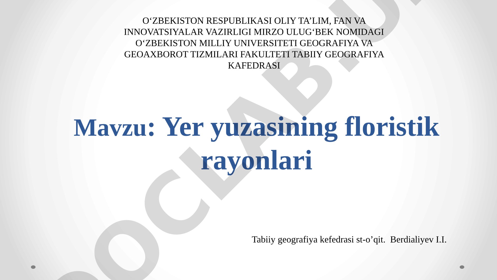 Yer yuzasining floristik rayonlari