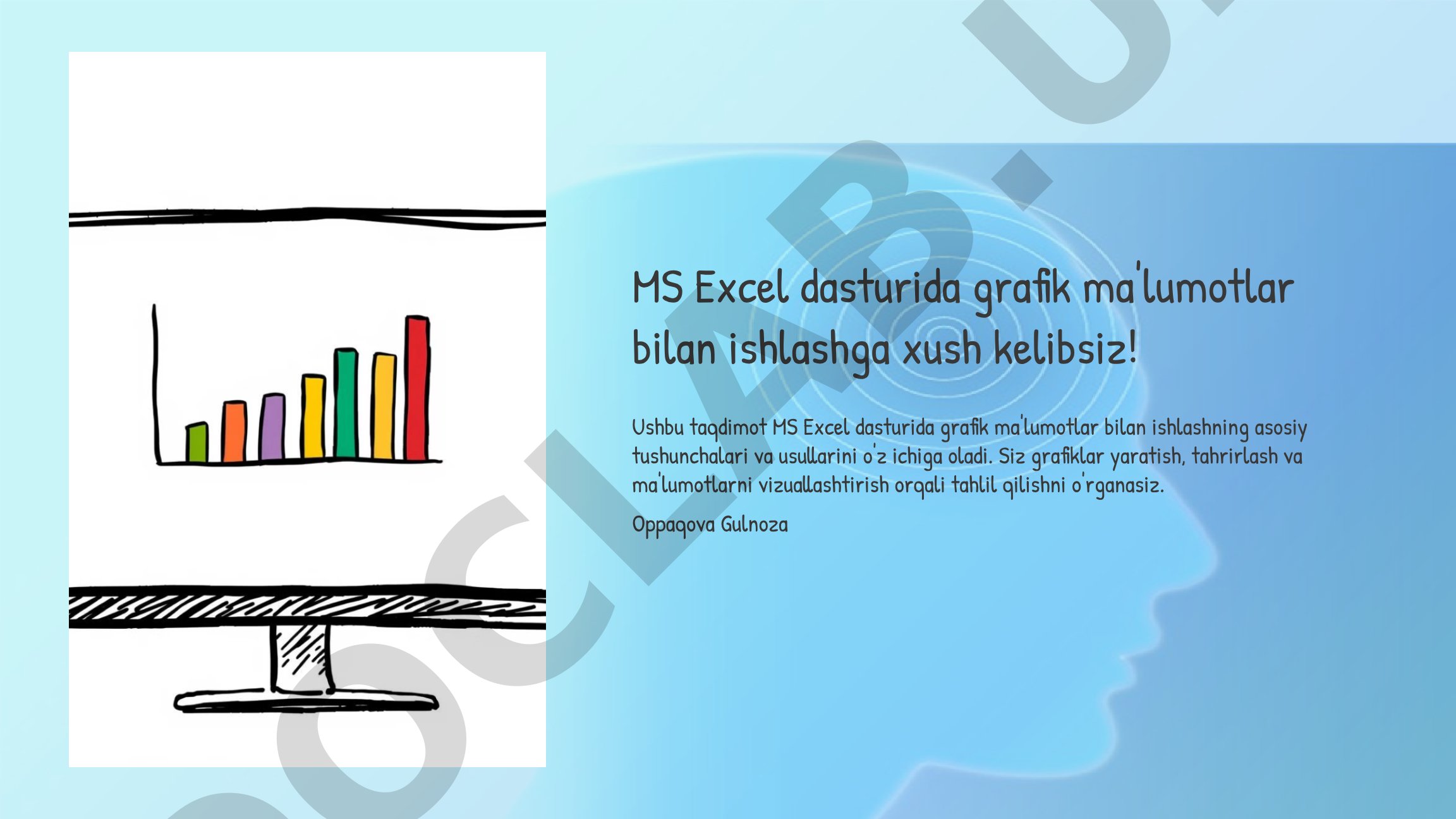 MS Excel dasturida grafik ma'lumotlar bilan ishlash