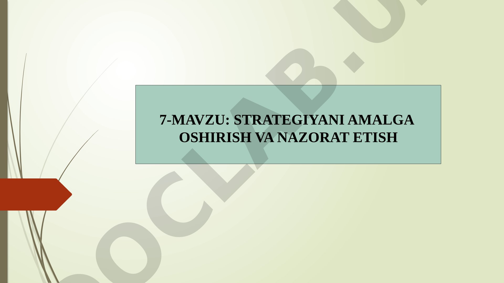 Strategiyani amalga oshirish va nazorat etish