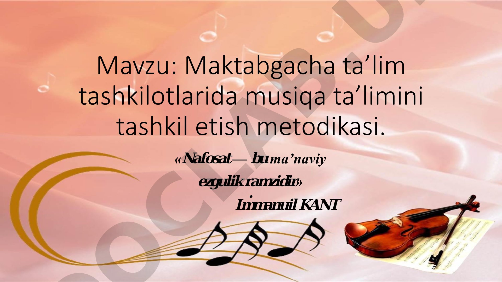 Maktabgacha ta’lim tashkilotlarida musiqa ta’limini tashkil etish metodikasi