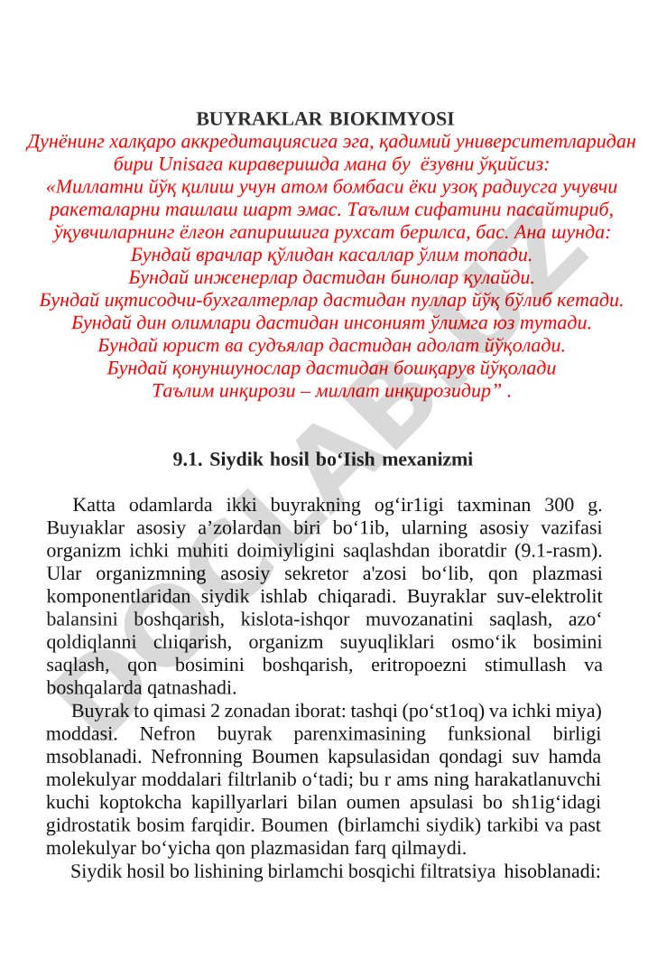 Buyraklar biokimyosi