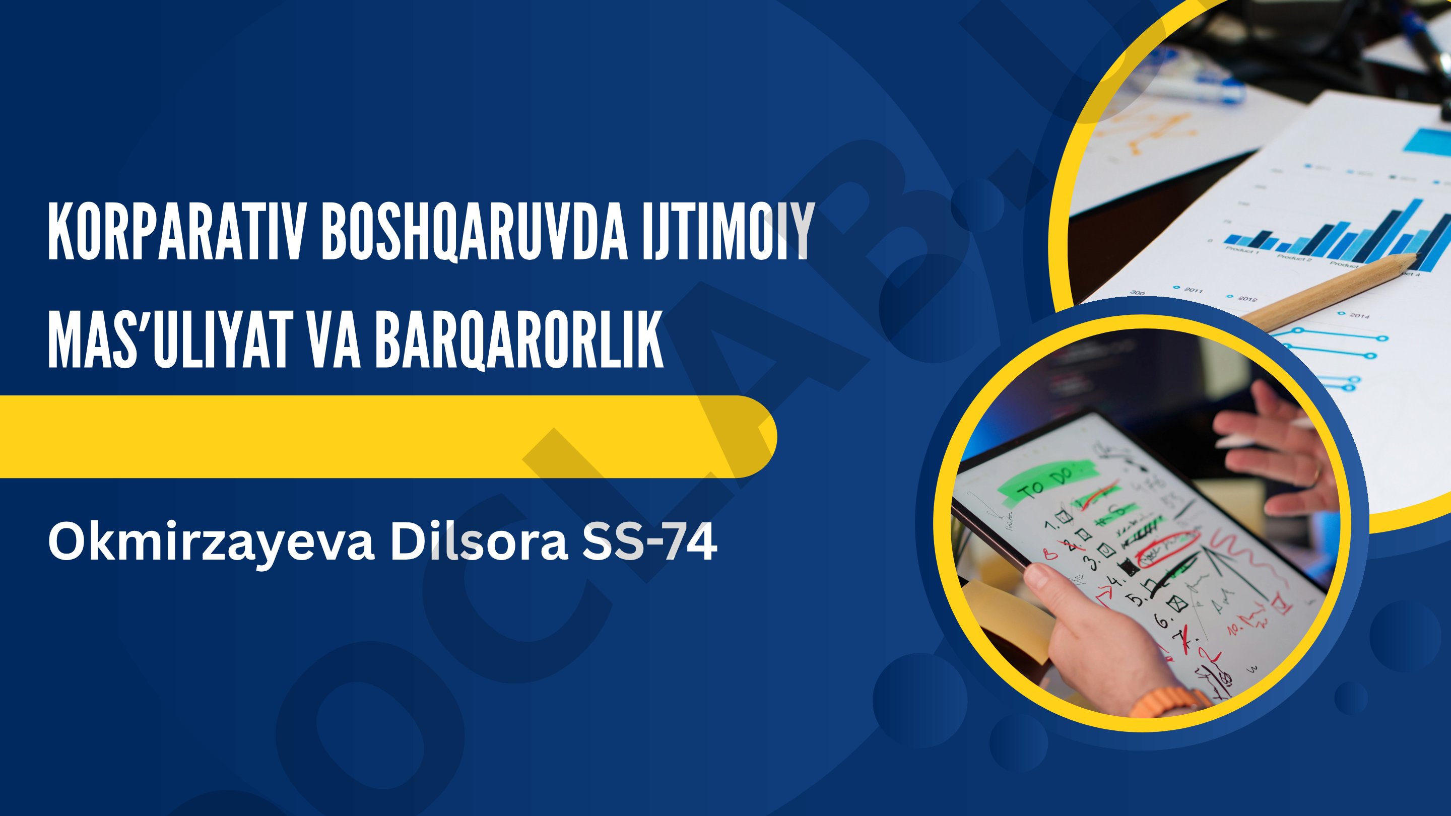 Korparativ boshqaruda ijtimoiy masʼuliyat va barqarorlik