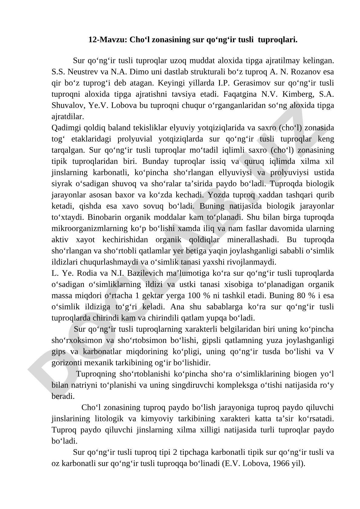 Cho‘l zonasining sur qo‘ng‘ir tusli tuproqlari