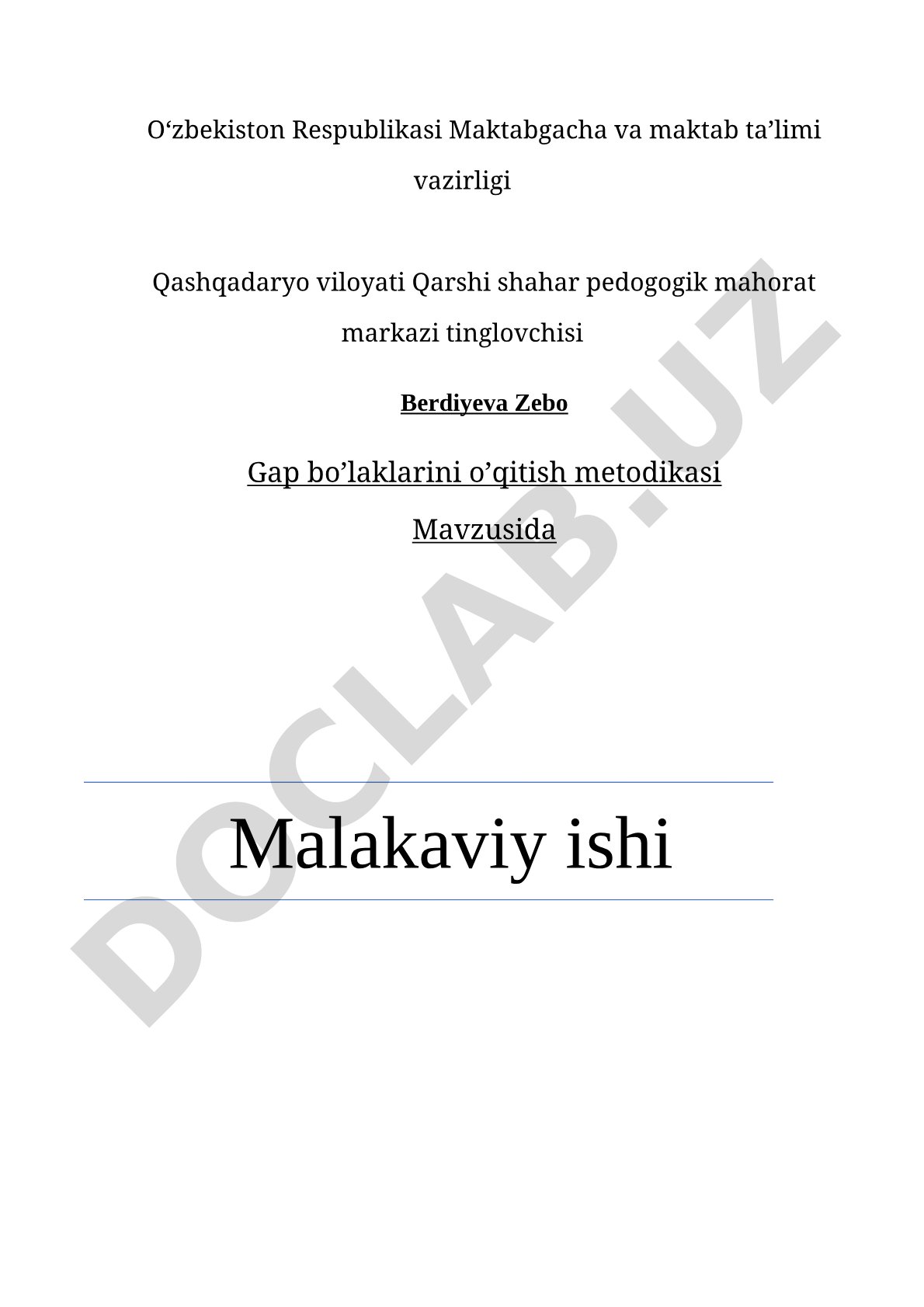 Gap bo‘laklarini o‘qitish metodikasi