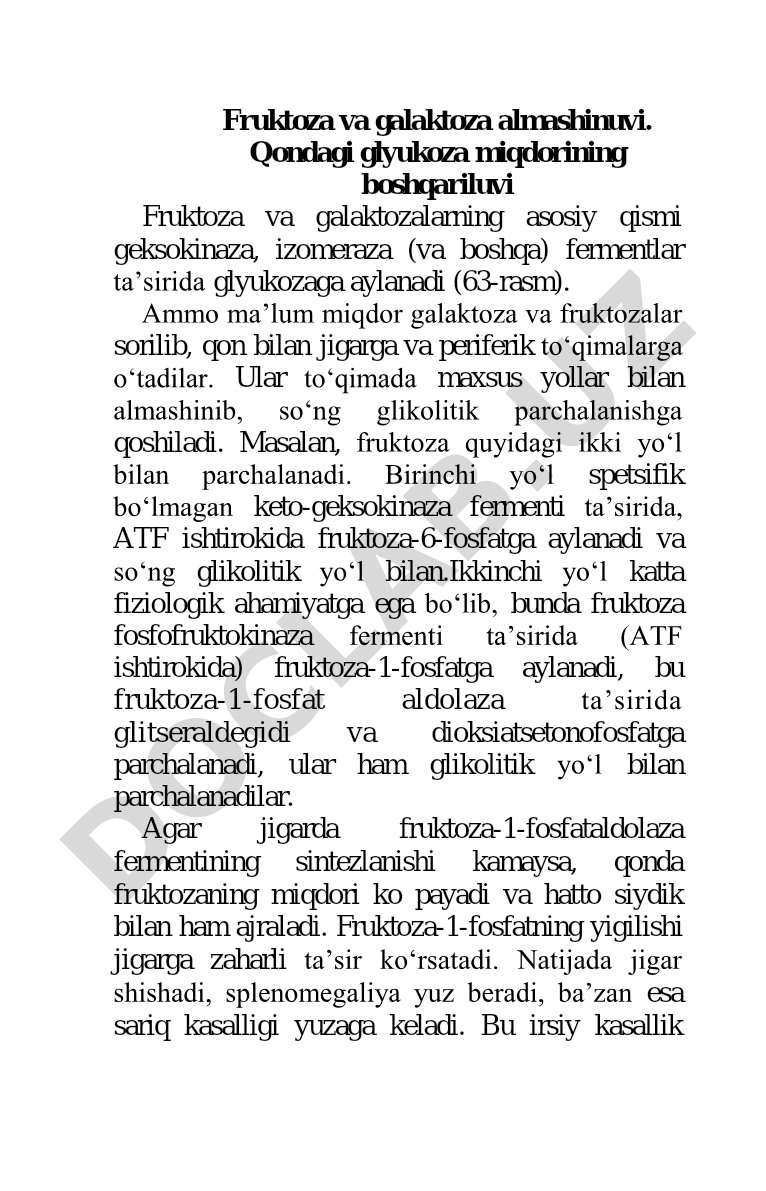 Fruktoza va galaktoza almashinuvi