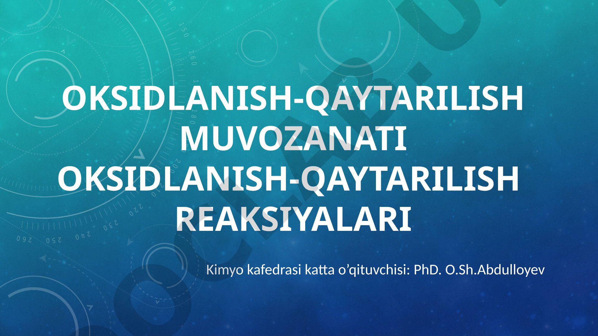 Oksidlanish-qaytarilish muvozanati