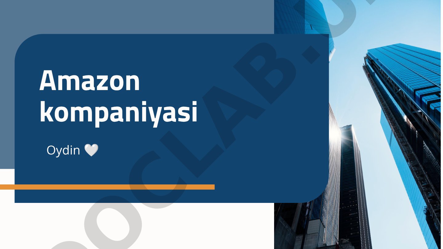 Amazon kompaniyasi tarixi va biznes modeli