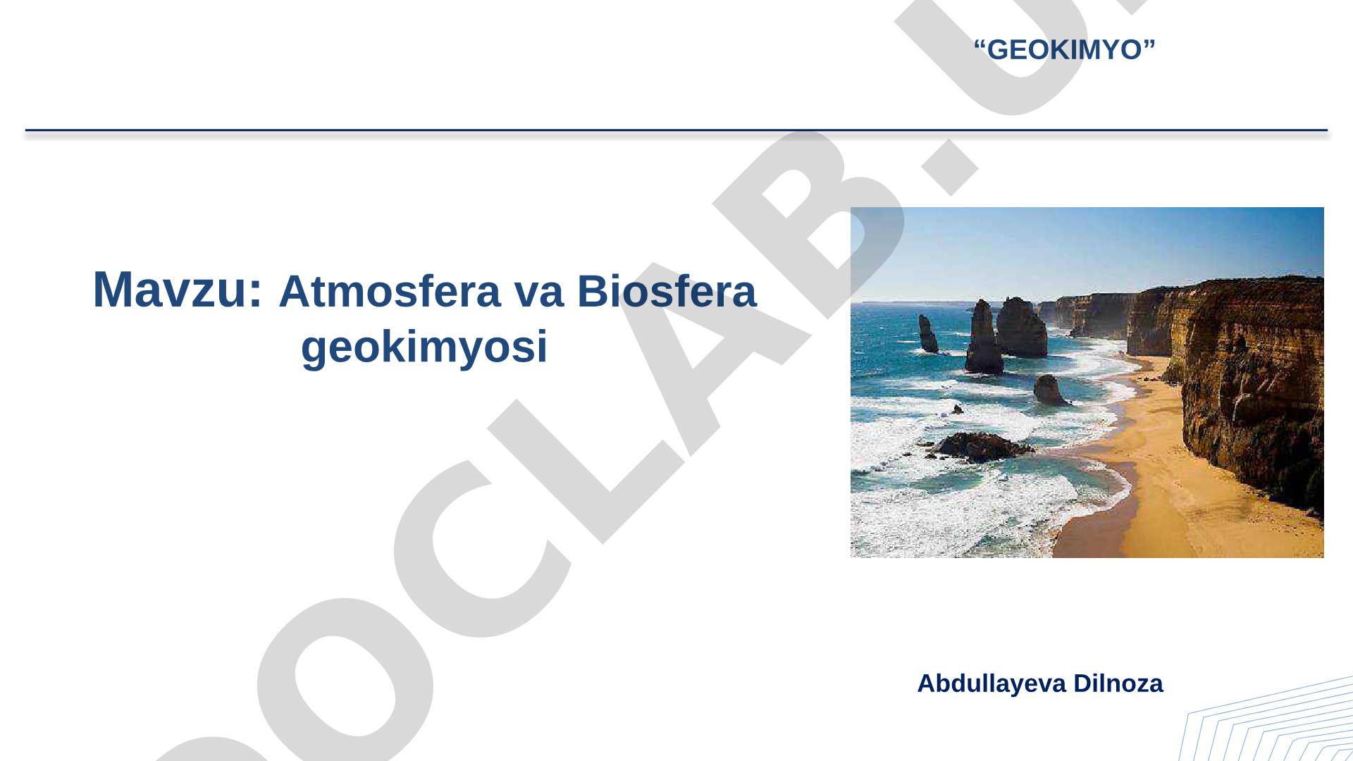 Atmosfera va Biosfera geokimyosi