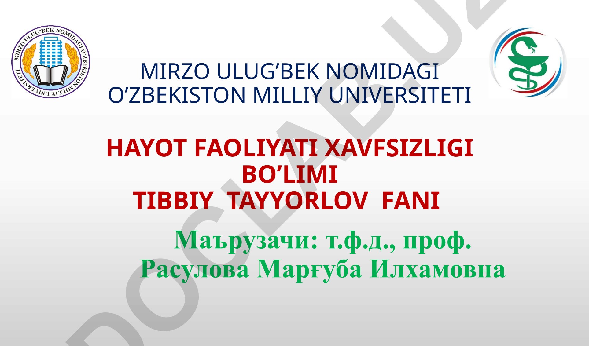 Kuyish, sovuq oldirish, elektr toki bilan shikastlanishda tibbiy yordam
