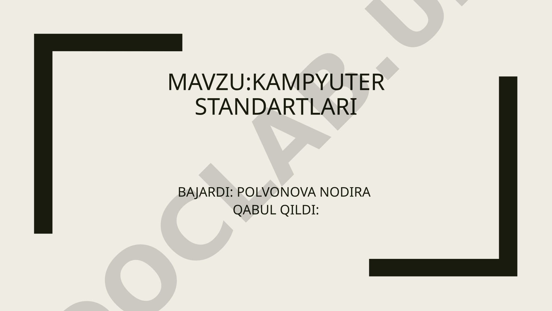 KAMPYUTER STANDARTLARI